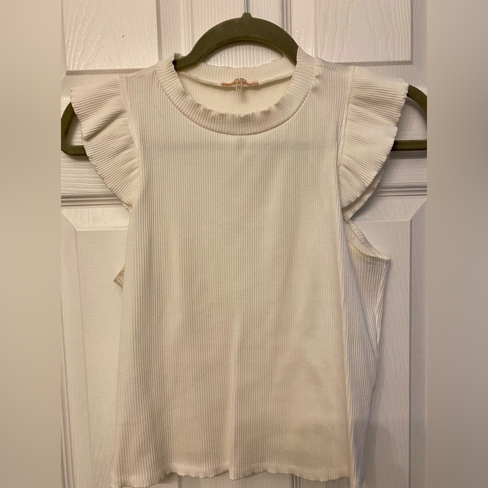 Mi Ami Off-White Ribbed Tank Top - XL